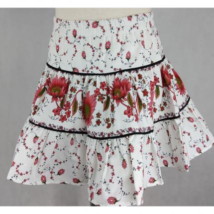 jupe enfant fleurs tournesol rose