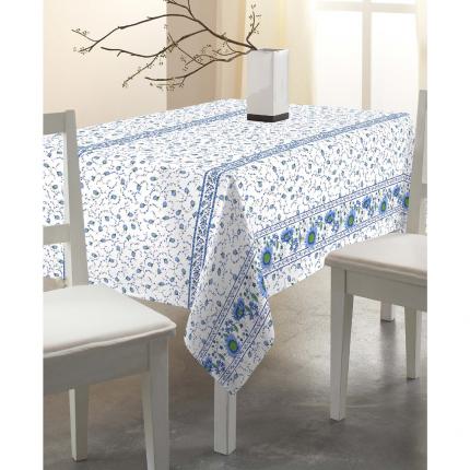 Nappe rectangulaire blanc et bleu tournesol