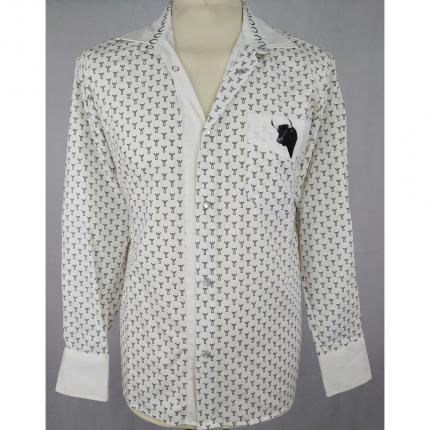 Chemise trident blanc poche taureau