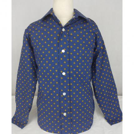 chemise debize bleu et jaune