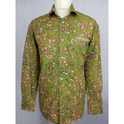 Chemise Arlésien vert manche long