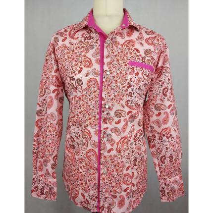 Chemise Arlésien rose manche long