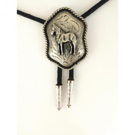 bolo tie cheval argenté