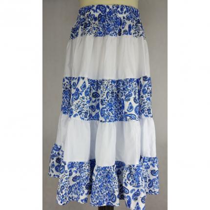 Jupe provençale femme blue&blanc