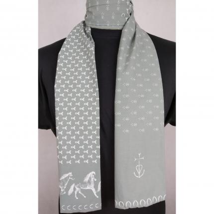 Foulard camarguaise gris