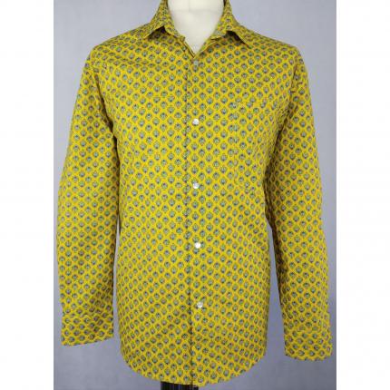 chemise de provence jaune et bleu