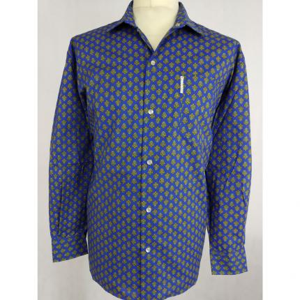 Chemise unie blanche avec touche provençale rose
