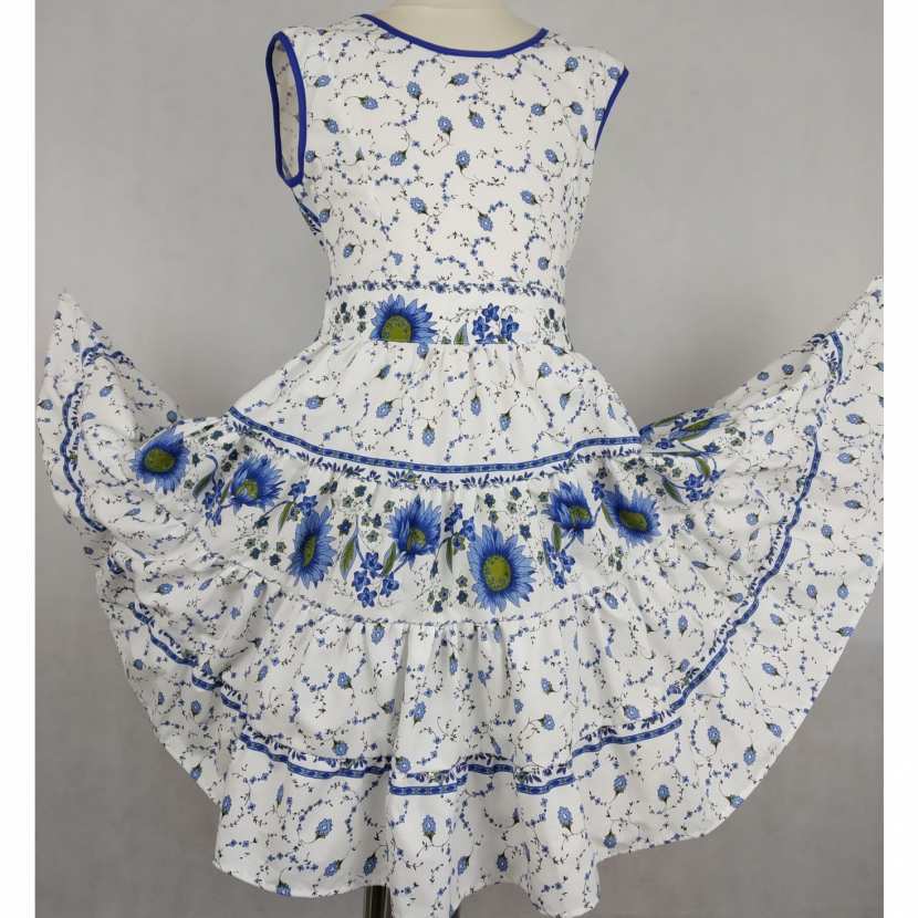 Robe proven ale fille blanc et bleu