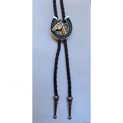 bolo tie fer et cheval argenté
