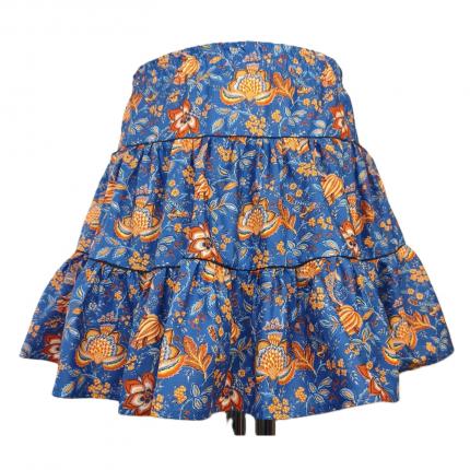 Jupe provençale enfant bleu et jaune